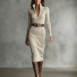 Laia - Vestido Midi Punto Acanalado