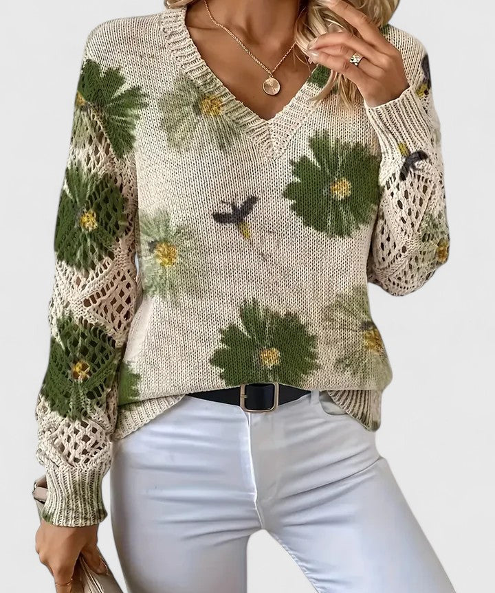 Aurora - Jersey de punto con patrón floral