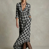 Rosa - Vestido Camisero de Cuadros Esmeralda