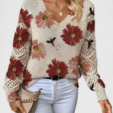 Aurora - Jersey de punto con patrón floral