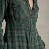 Rosa - Vestido Camisero de Cuadros Esmeralda