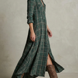 Rosa - Vestido Camisero de Cuadros Esmeralda