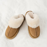 Nahia - Botas tipo pantufla con suela gruesa y forro de borreguito