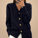 Xaviera - Cárdigan Elegante para Mujer con Botones de Corazón