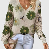 Aurora - Jersey de punto con patrón floral