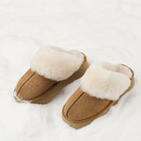 Nahia - Botas tipo pantufla con suela gruesa y forro de borreguito