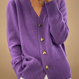 Xaviera - Cárdigan Elegante para Mujer con Botones de Corazón