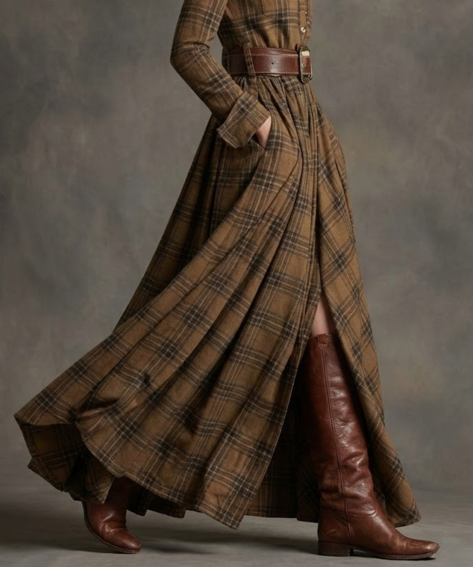 Oliva - Vestido Camisero Maxi Estilo Vintage