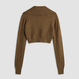 Emma - Chaqueta de Punto Cropped con Cuello