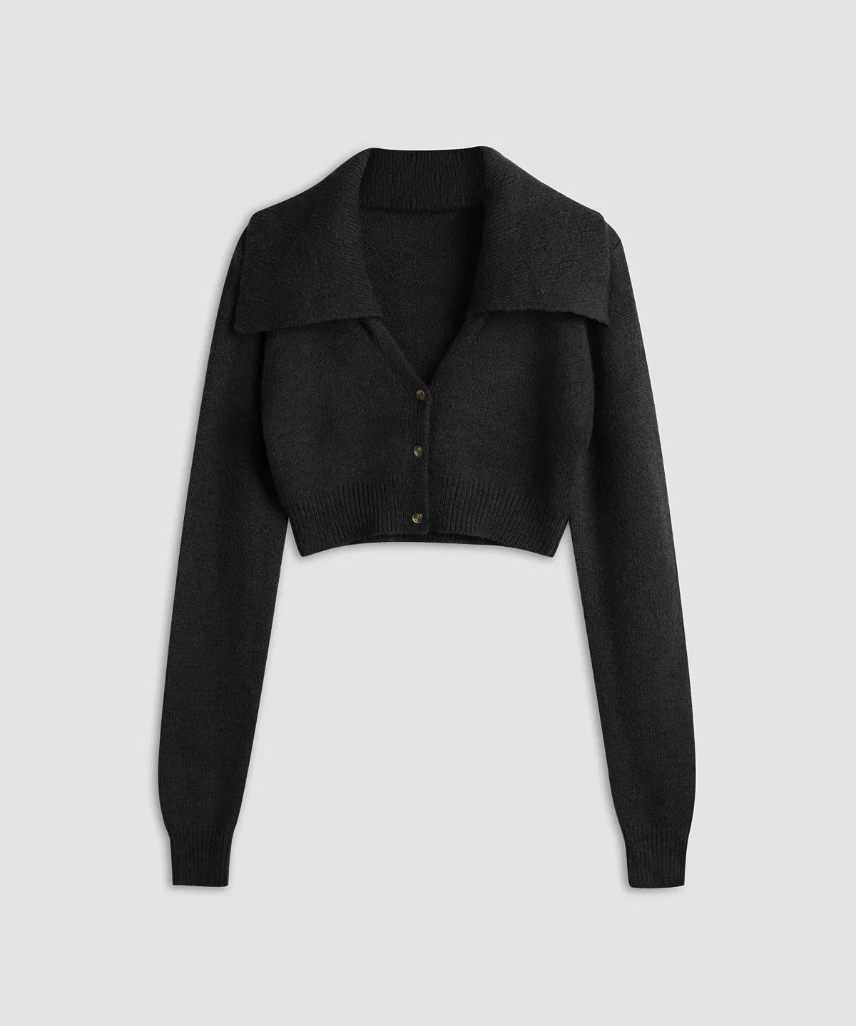 Emma - Chaqueta de Punto Cropped con Cuello