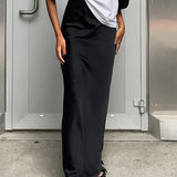 Zuri - Falda Larga Utility de Satén