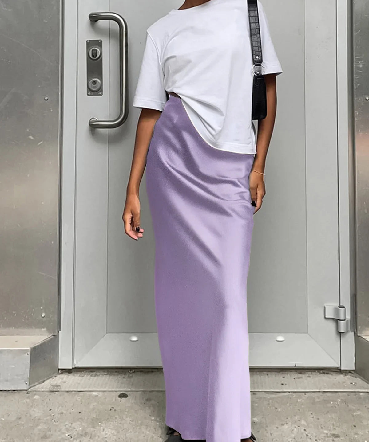 Zuri - Falda Larga Utility de Satén