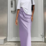 Zuri - Falda Larga Utility de Satén