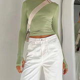 Elisa - Crop Top Utility de Manga Larga