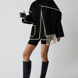 Francisca - Chaqueta con Ribetes en Contraste y Pañuelo a Juego