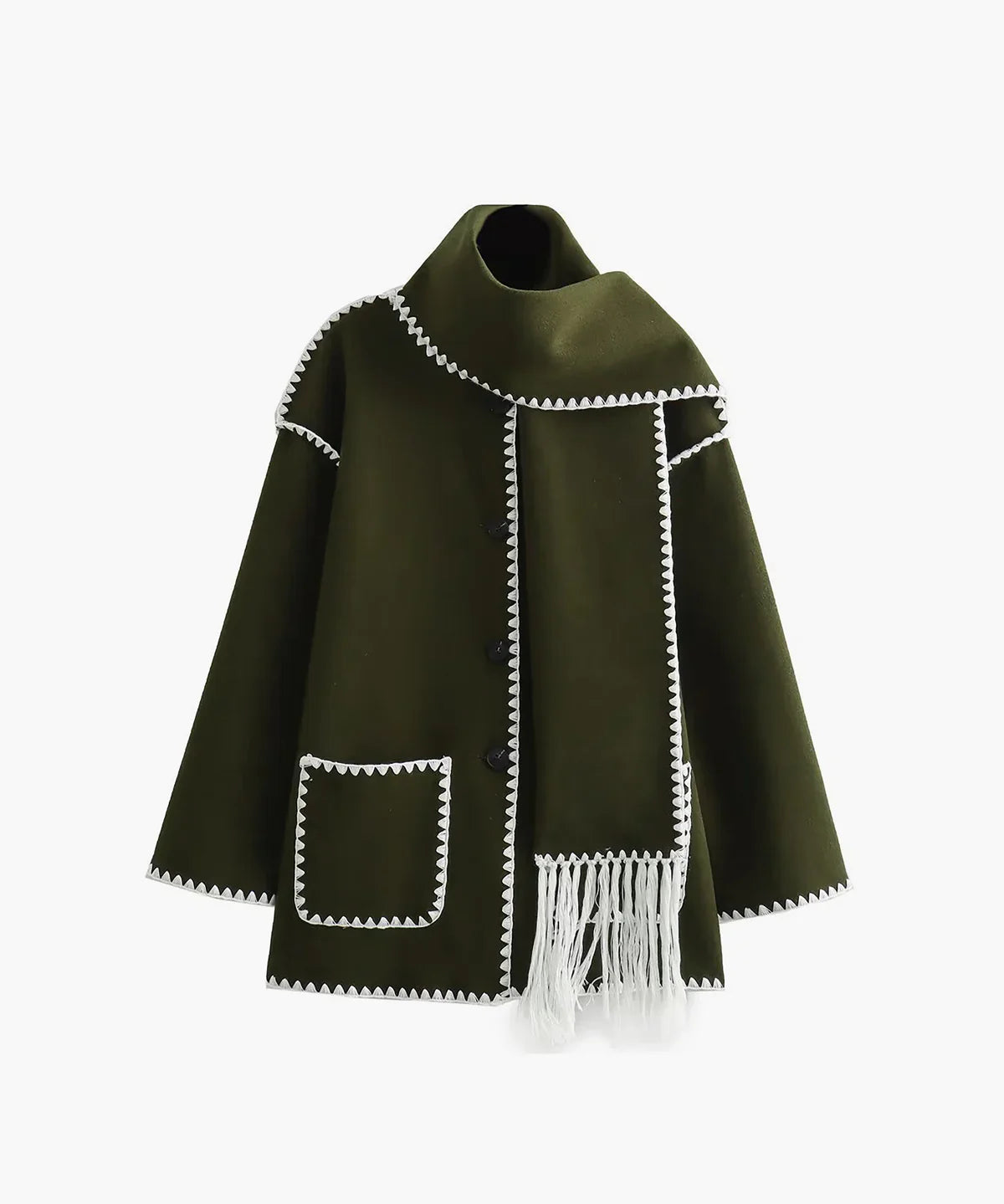 Francisca - Chaqueta con Ribetes en Contraste y Pañuelo a Juego