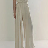 Alicia - Pantalón de Pinzas con Tiro Alto y Pierna Ancha