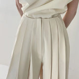 Alicia - Pantalón de Pinzas con Tiro Alto y Pierna Ancha