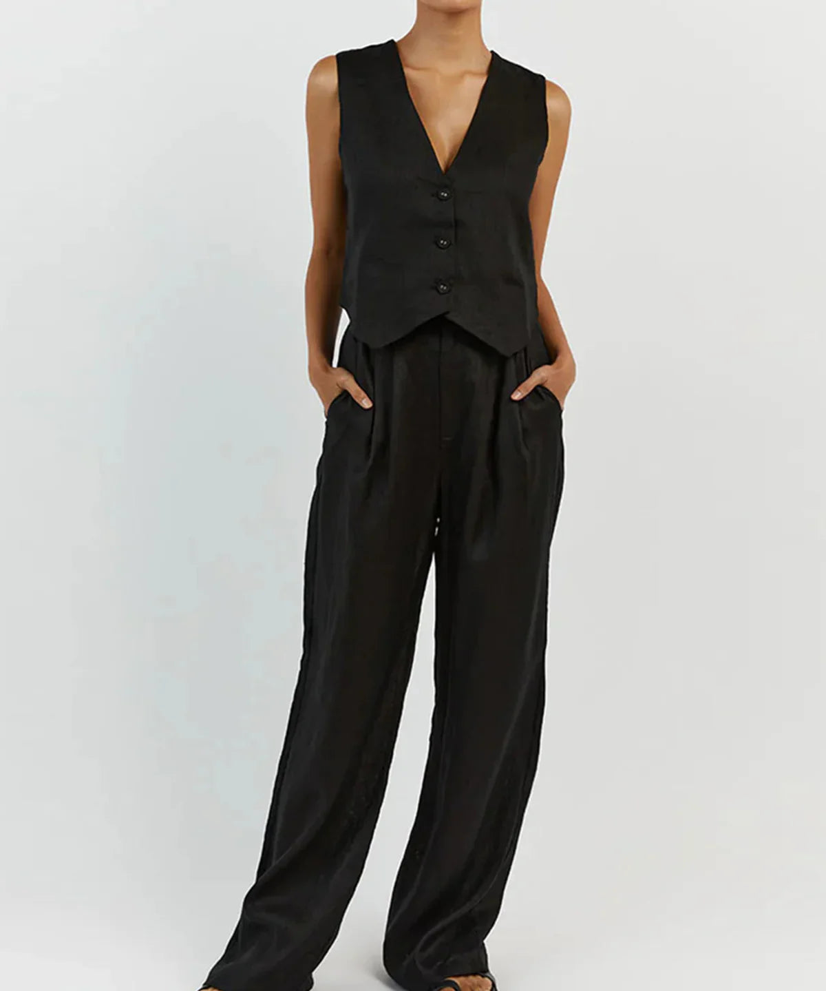 Vanesa - Conjunto Casual de Pantalón de Algodón