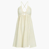 Beatriz - Vestido con Espalda Descubierta, Abertura y Tirantes Cruzados