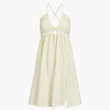 Beatriz - Vestido con Espalda Descubierta, Abertura y Tirantes Cruzados