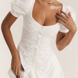 Catalina - Vestido Corto con Mangas Abullonadas