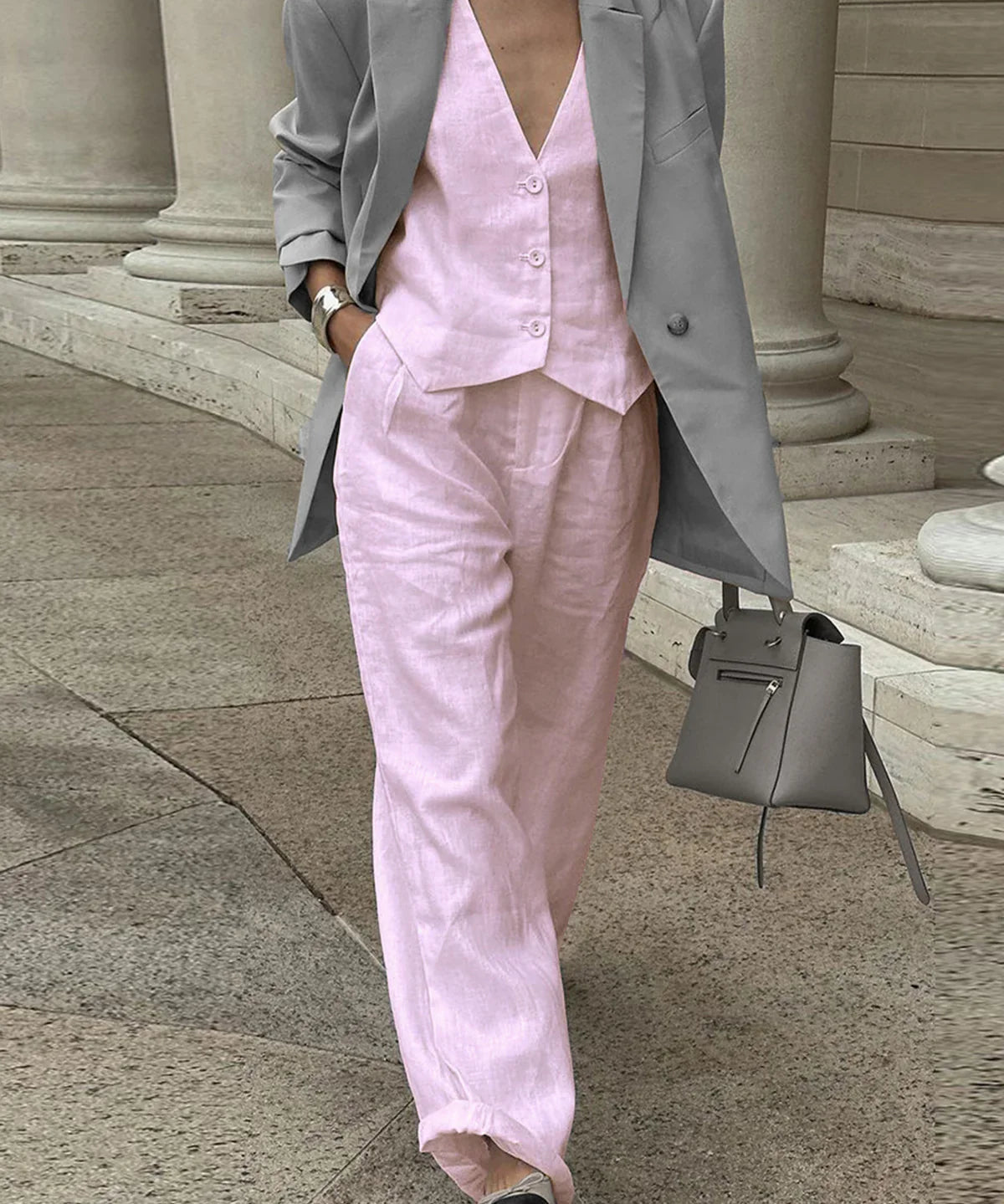 Vanesa - Conjunto Casual de Pantalón de Algodón