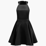 Dolores - Minivestido de Satén con Nudo y Espalda Descubierta