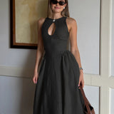 Victoria - Vestido Largo de Algodón y Lino