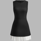 Valentina - Vestido Plisado Bicolor Sin Mangas