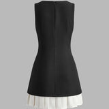 Valentina - Vestido Plisado Bicolor Sin Mangas