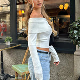 Pilar - Top de Punto Acanalado Off-Shoulder