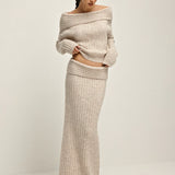 Marisol - Conjunto de Punto Cálido Off-Shoulder