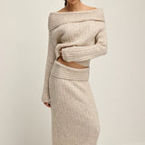 Marisol - Conjunto de Punto Cálido Off-Shoulder