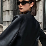 Violeta - Bolsillos de la Americana de Cuero