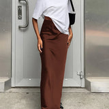 Zuri - Falda Larga Utility de Satén