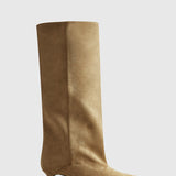 Araceli - Botas de Ante Hasta la Rodilla con Tacón kitten