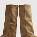 Araceli - Botas de Ante Hasta la Rodilla con Tacón kitten