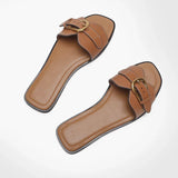 Olalla - Sandalias planas con correa y hebilla