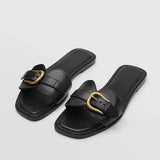 Olalla - Sandalias planas con correa y hebilla