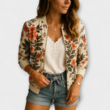 Casandra - Chaqueta bomber elegante con estampado floral
