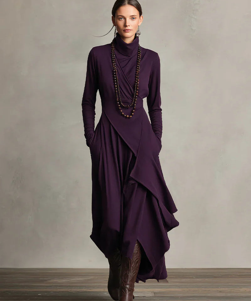 Aldina - Vestido Maxi Cuello Alto