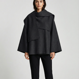 Orquídea - Poncho Elegante para Mujer con Corte Asimétrico y Caída Fluida