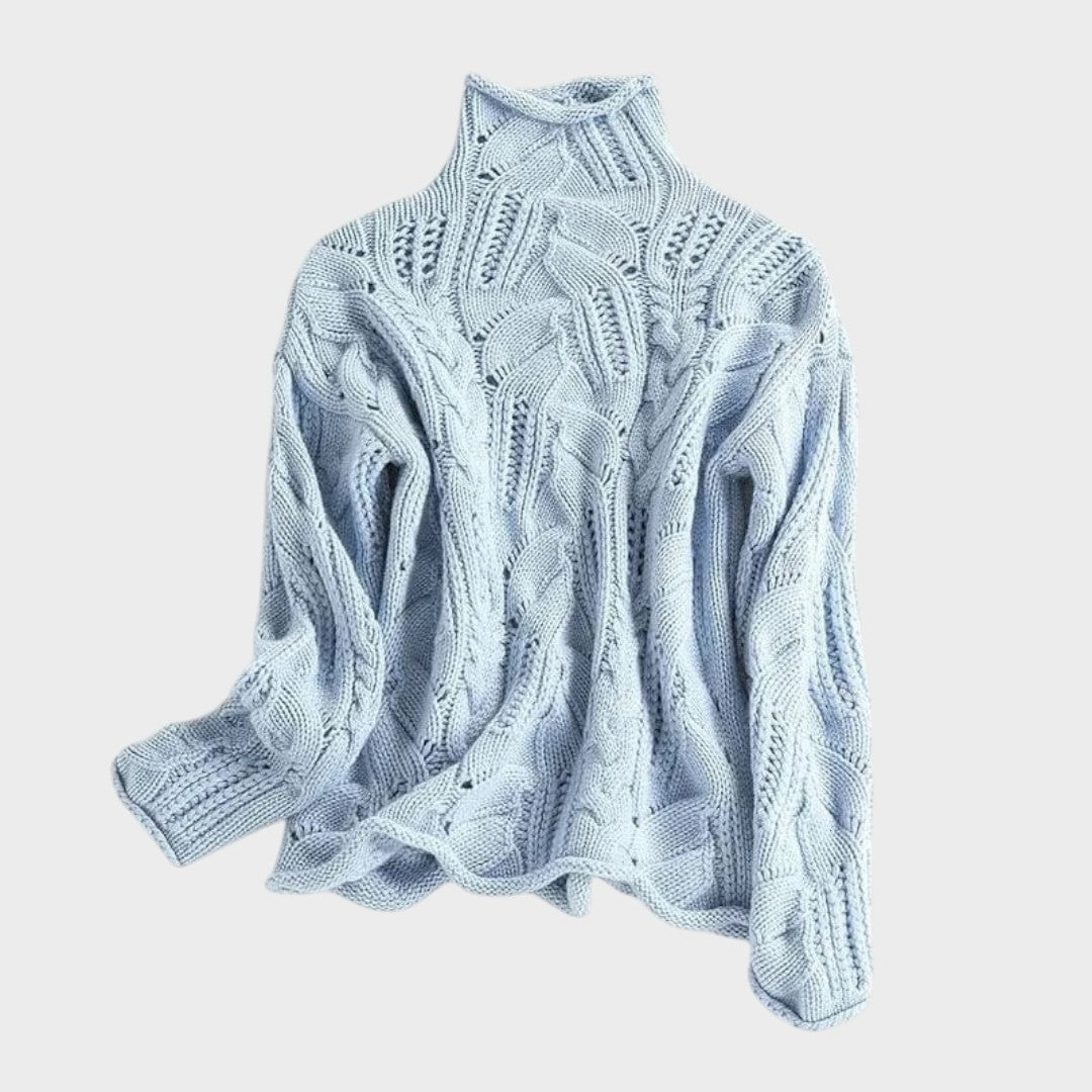 Blanca Rosa – Jersey de cachemira con patrón trenzado