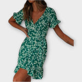 Rubí - Vestido corto boho en verde