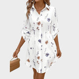 Maite - Vestido camisa floral elegante