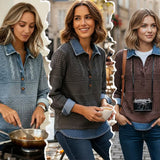 Alma - Blusa Denim Premium con Detalles Trenzados