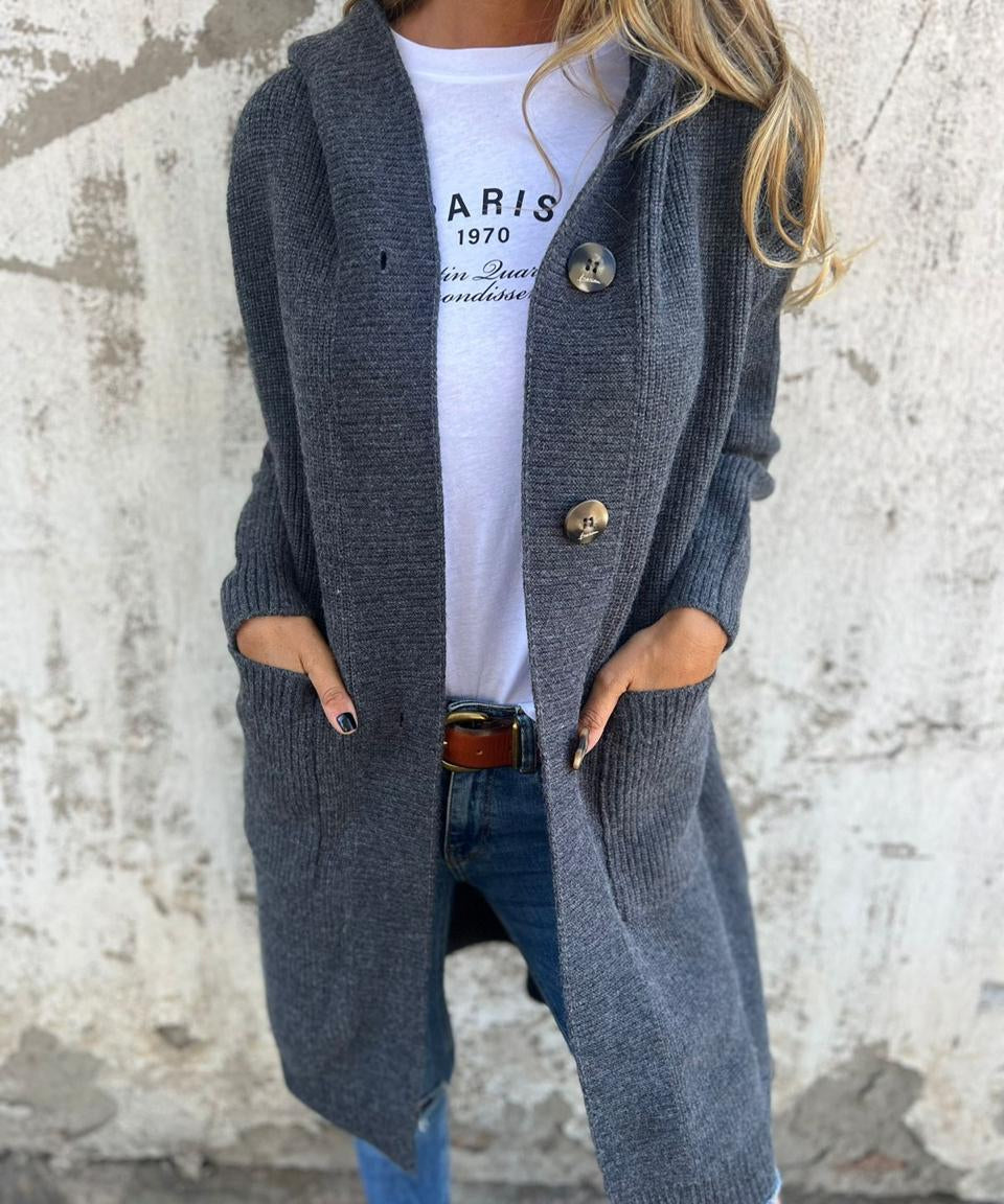 Lía María | Abrigo de Punto Largo y Elegante