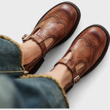 Daniela - Zapatos T-Bar de Piel Premium